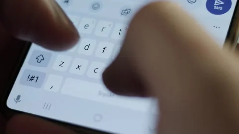 Man Hand Typing Text On Smartphone Screen Stock Footage 346913121