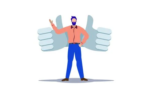 Man with like hand wing Stock Illustration