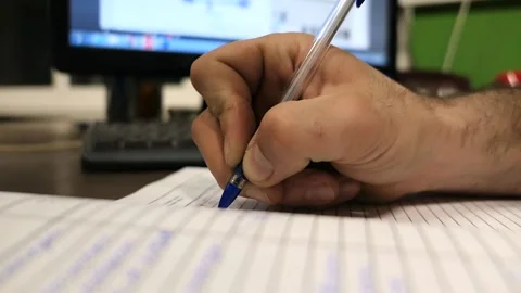 A man' hand writing Video stock 196219771