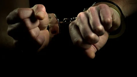 Man with handcuffed rage repression feeling powerless Vidéo 87679327