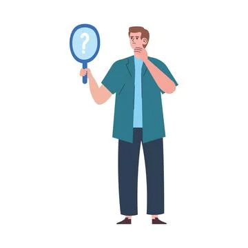 Man with handle mirror Illustration