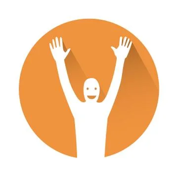 Man with hands in the air Stock-Illustration
