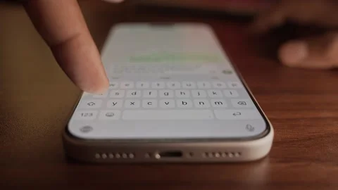 Man hands chatting and typing on smartphone macro closeup. Unrecognizable human Stock Footage 340546327