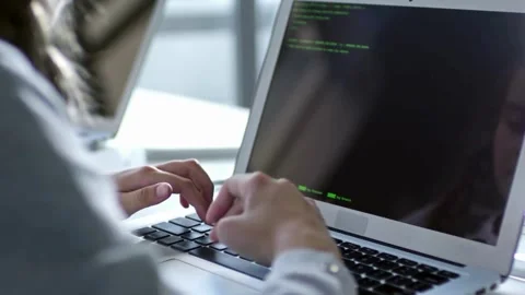 Man hands coding html and programming on screen laptop, close up hands engineers Stock-Footage 334586077