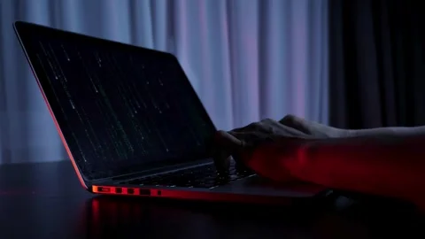 Man hands coding html and programming on screen laptop, close up hands engineers Stock-Footage 334586576