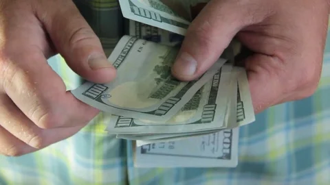 Man hands count money Stock Footage 79056548