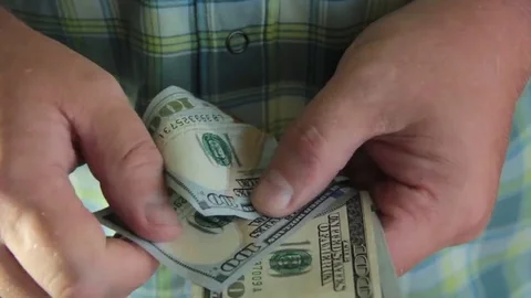Man hands count money Stock Footage 79898628