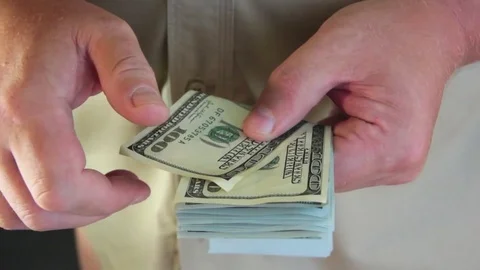 Man hands count money Stock Footage 81105000