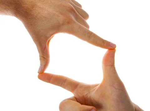 Man hands frame. Stock Photos