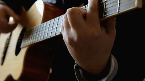 Man hands the guitar Stock Footage 63021636
