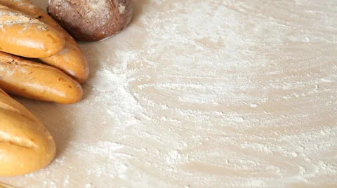 Man hands kneading dough in flour on table. Stock Footage 65516900