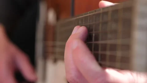 Man Hands Playing Guitar, Macro Stock Footage 146226991