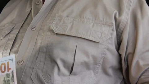 Man hands pocket Stock Footage 78981629
