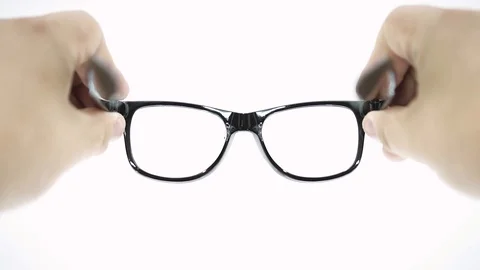 Man hands put on glasses from the first person Stock Footage 107433227