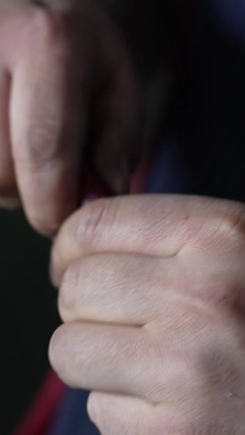 Man hands putting terminal lug onto stripped copper power cable. Video stock 344365559