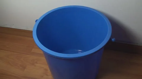 Man Hands Putting Trash Bag In A Trash Bin, Office, Indoors, Medium Shot Stock Footage 41748701