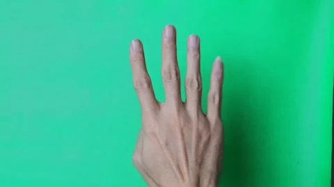 Man hands showing counting with fingers on green screen background. Stock Footage 279295298