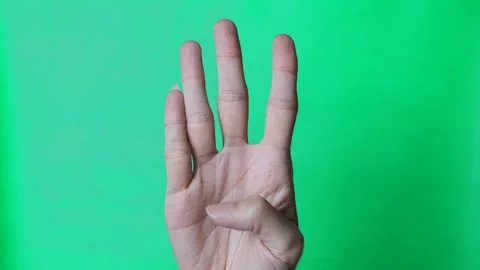 Man hands showing counting with fingers on green screen background. Stock Footage 279295307