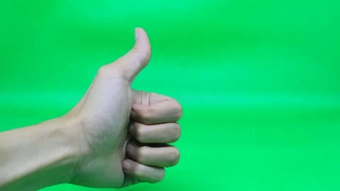 Man hands showing thumb up two times on green screen background. Video stock 279295299