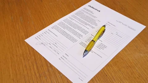 Man hands signing important document Stock Footage 130261193