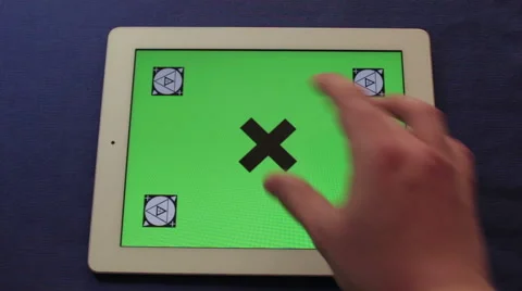 Man hands touch gestures with tablet green screen Stock Footage 56669626