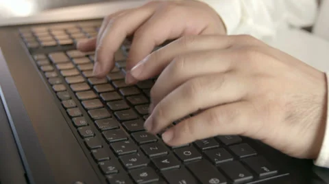 Man hands typing on computer keyboard Stock Footage 31973828