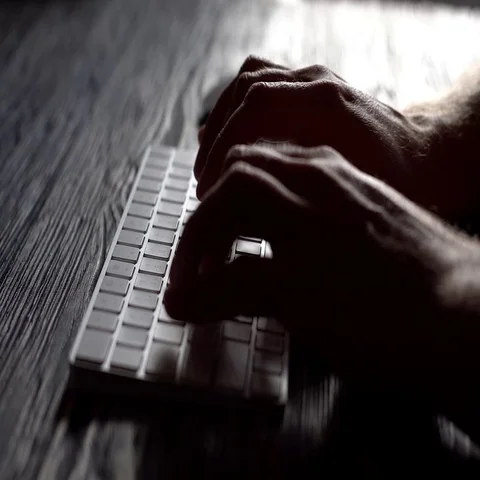 Man hands typing on a computer keyboard Video stock 69532630