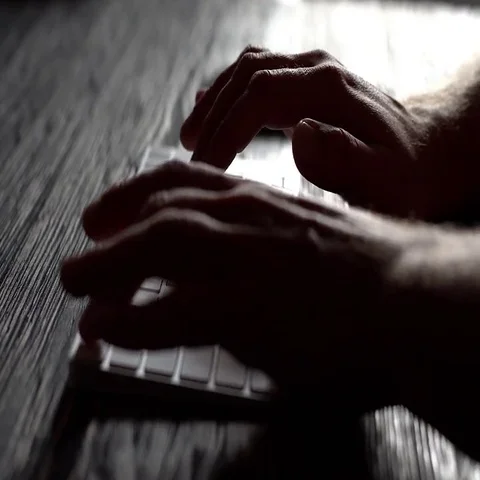 Man hands typing on a computer keyboard Stock Footage 69533550