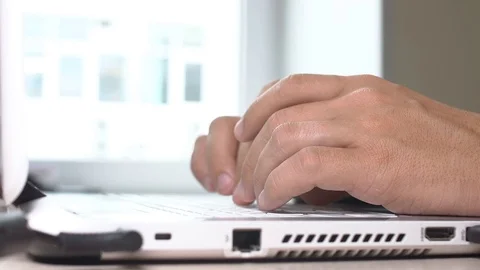 Man hands typing on a computer keyboard. Stock Footage 79684070