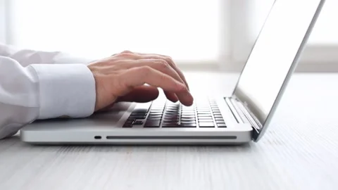 Man hands typing on a computer keyboard. Stock Footage 85653797