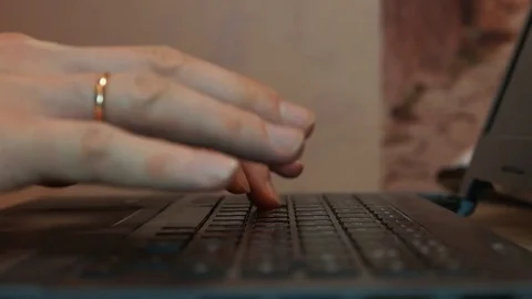 Man hands typing on a computer keyboard Stock Footage 86466689