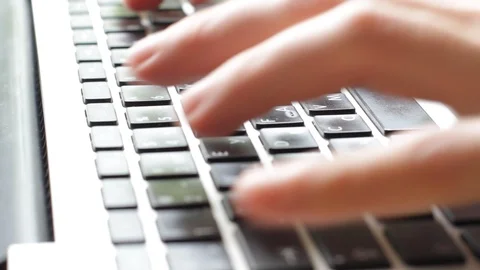 Man hands typing on a computer keyboard office workplace close-up Stock Footage 92251649