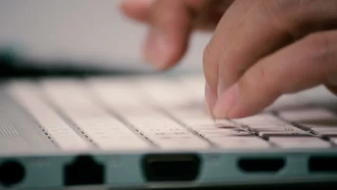 Man hands typing on a computer keyboard. Stock Footage 96739954