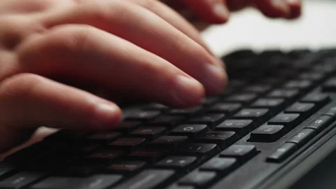Man hands typing on computer keyboard. Stock Footage 169546893