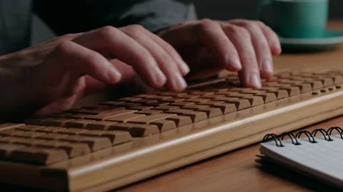 Man hands typing on a keyboard Stock-Footage 164921367