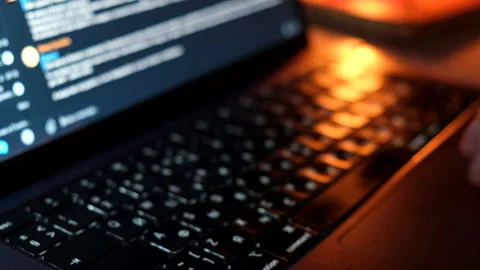 Man hands typing on keyboard freelance concept Stock Footage 170010795