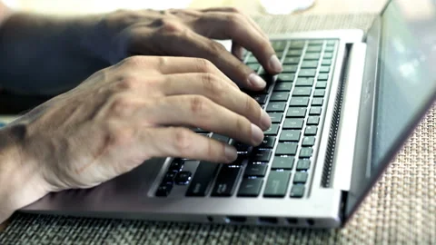 Man hands typing on laptop, 4K Stock Footage 86606165