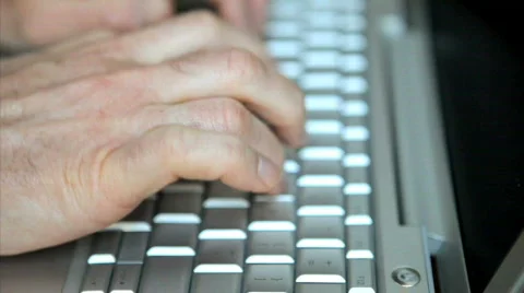 Man hands typing on laptop computer keyboard 스톡 동영상 309846