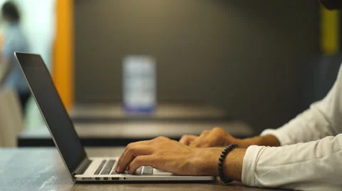 Man hands typing on a laptop keyboard Stock Footage 67096737