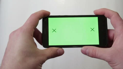 Man hands using camera green screen Stock Footage 56110578