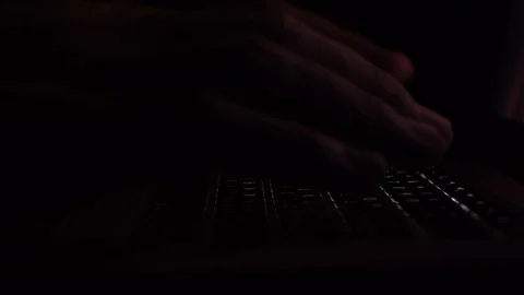 Man hands using computer laptop Stock Footage 120610538