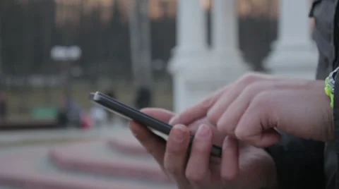 Man hands using smartphone Stock Footage 49708588