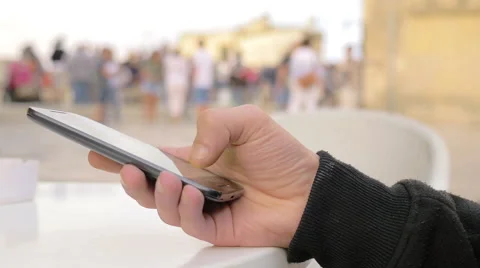 Man hand's using smartphone outdoor Stock-Footage 67520451