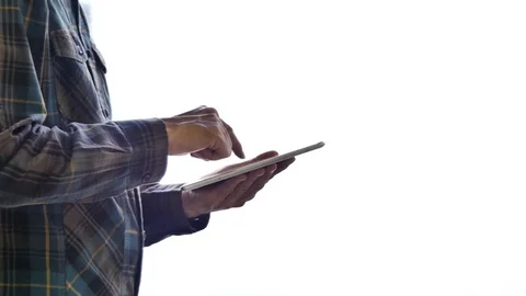 Man hands using tablet. Stock Footage 82530596