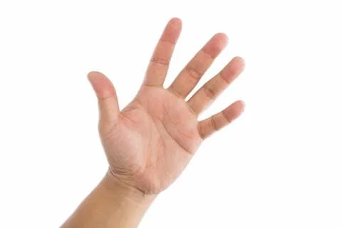 Man hands on white background Stock Photos