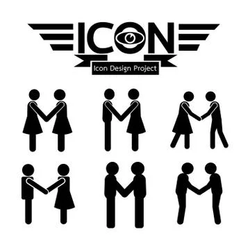 Man Handshake Icon Illustrazione stock