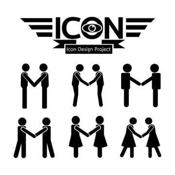 Man Handshake Icon Stock Illustration