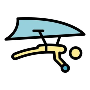 Man hang gliding icon vector flat Stock Illustration
