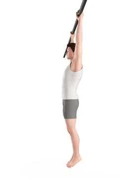 Man hanging from exercise bar Stock Illustration