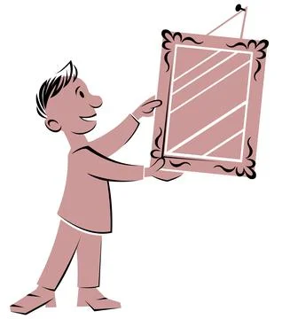 Man hanging picture Stock Illustration
